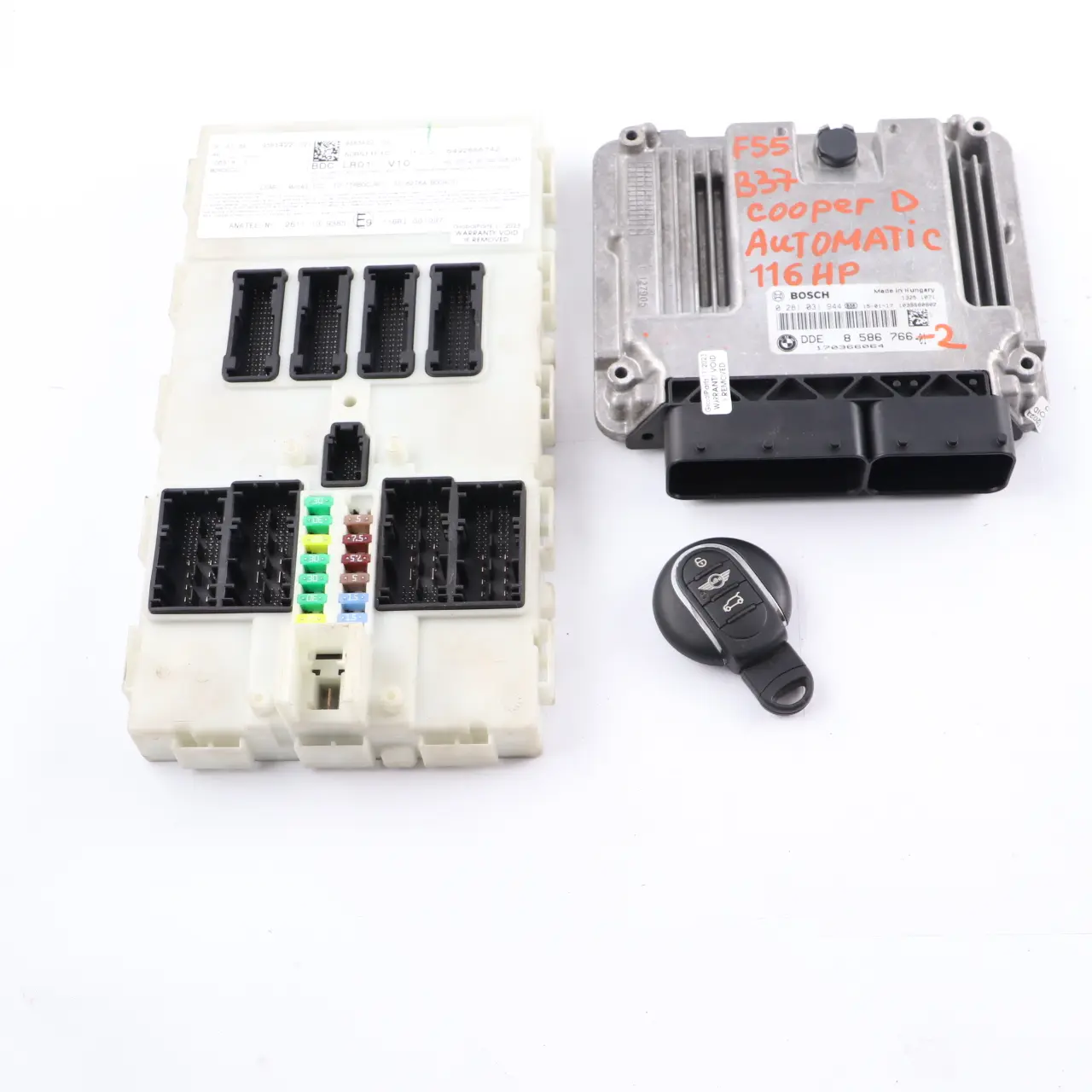 Mini Cooper D F55 F56 B37 Diesel Motor ECU Kit DDE 8586766 BDC Sleutel Automaat
