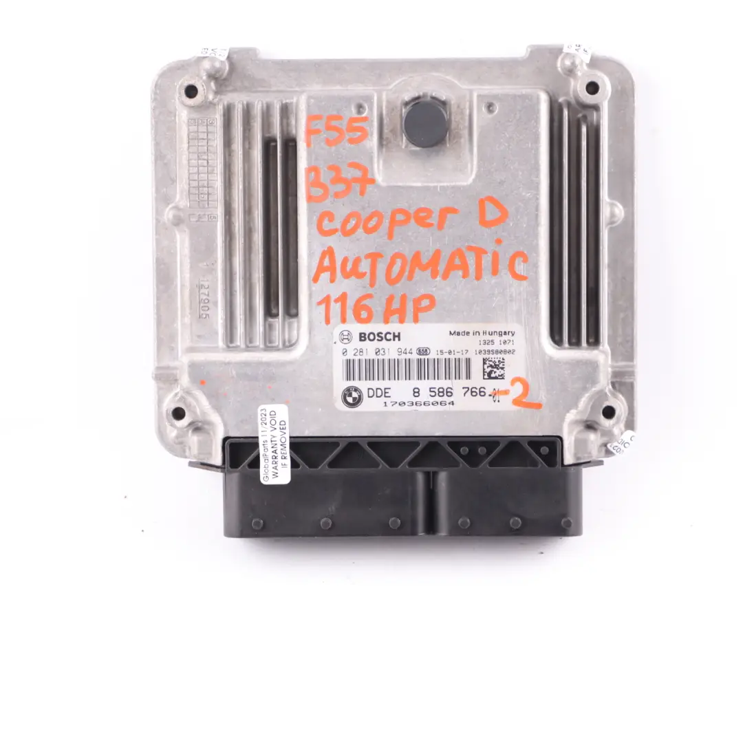 B37 Diesel Engine ECU Kit DDE BDC Key Automatic to Mini Cooper D F55 F56 with Part number 8586766 Mini Cooper D F55 F56 B37 Diesel Engine ECU Kit DDE BDC Key Automatic - SKU 8586766-2 - Part number 8586766