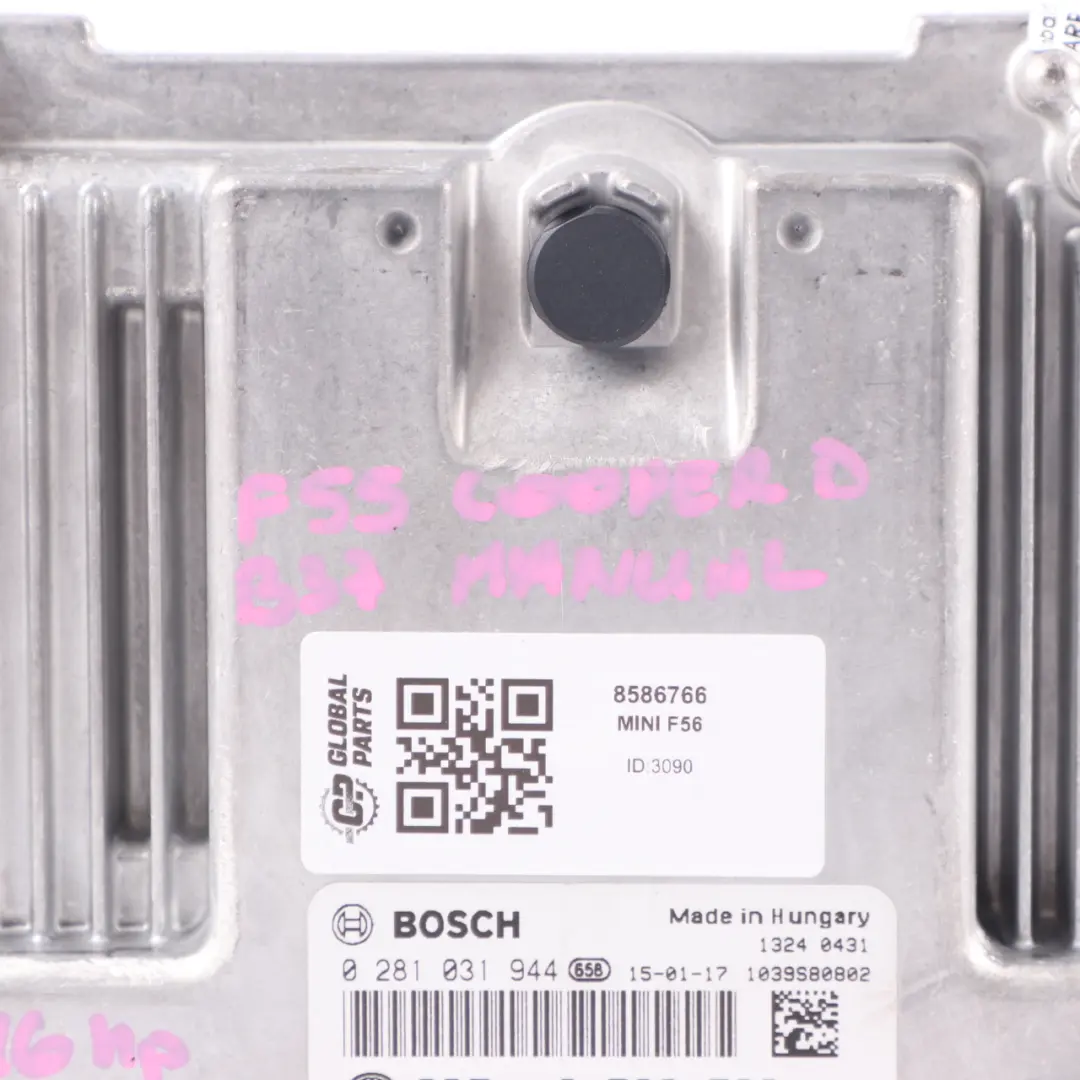 B37 Diesel Engine ECU DDE 116HP Manual to Mini Cooper D F54 F55 F56 with Part number 8586766 Mini Cooper D F54 F55 F56 B37 Diesel Engine ECU DDE 116HP Manual - SKU 8586766 - Part number 8586766