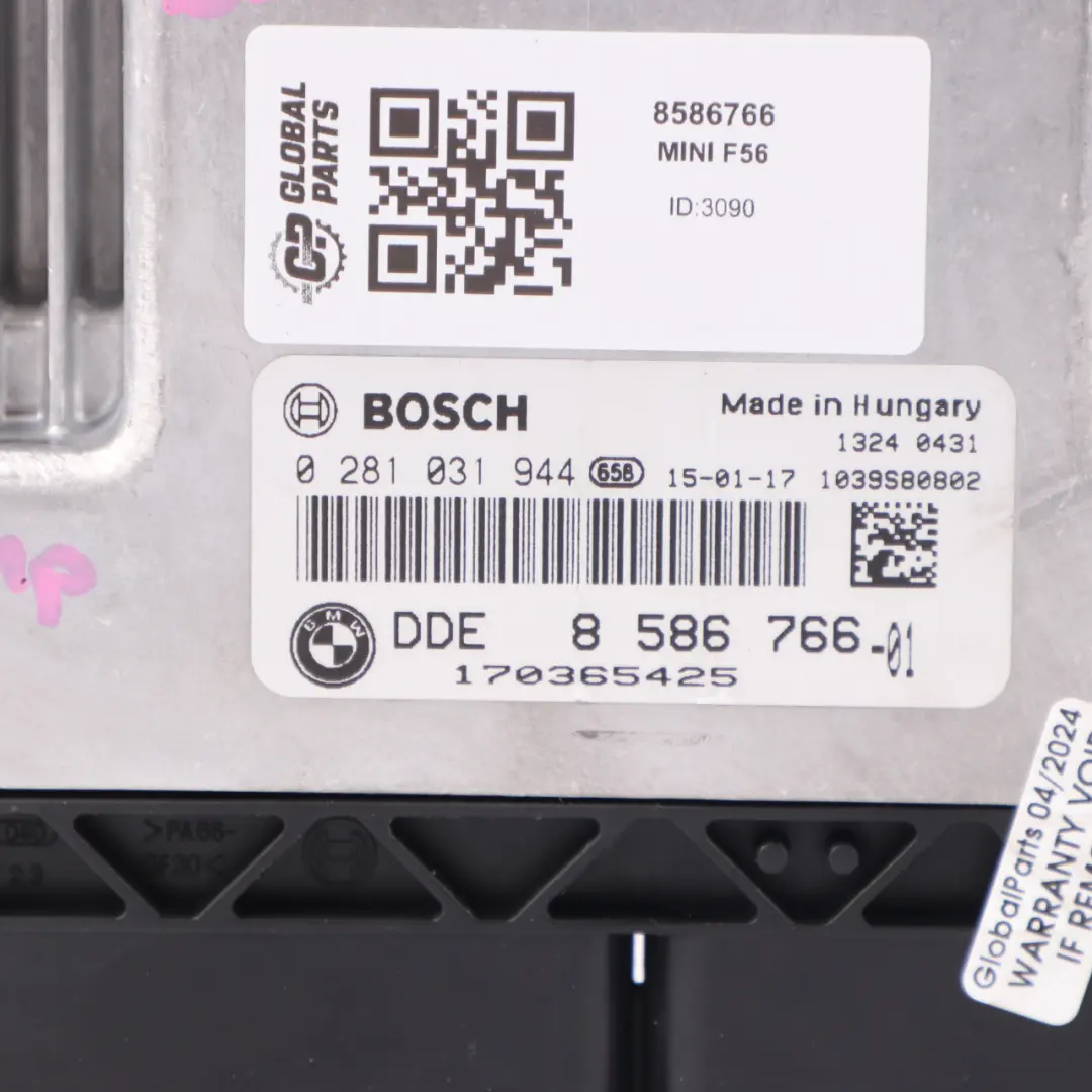 B37 Diesel Engine ECU DDE 116HP Manual to Mini Cooper D F54 F55 F56 with Part number 8586766 Mini Cooper D F54 F55 F56 B37 Diesel Engine ECU DDE 116HP Manual - SKU 8586766 - Part number 8586766