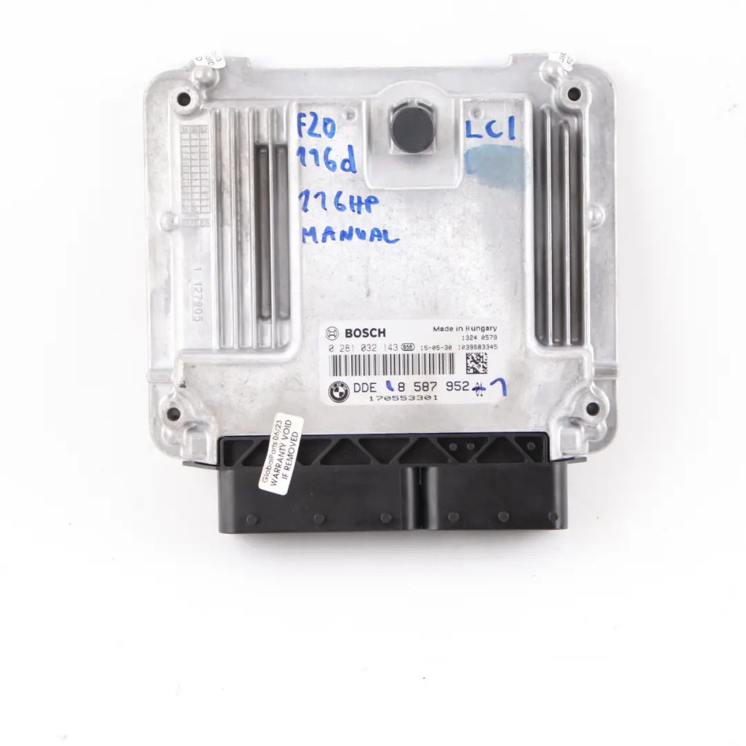 BMW F20 F21 LCI 116d B37 Diesel ECU Kit Unit DDE + FEM + Key Automatic - SKU 8587952-1 - Part number 8587952