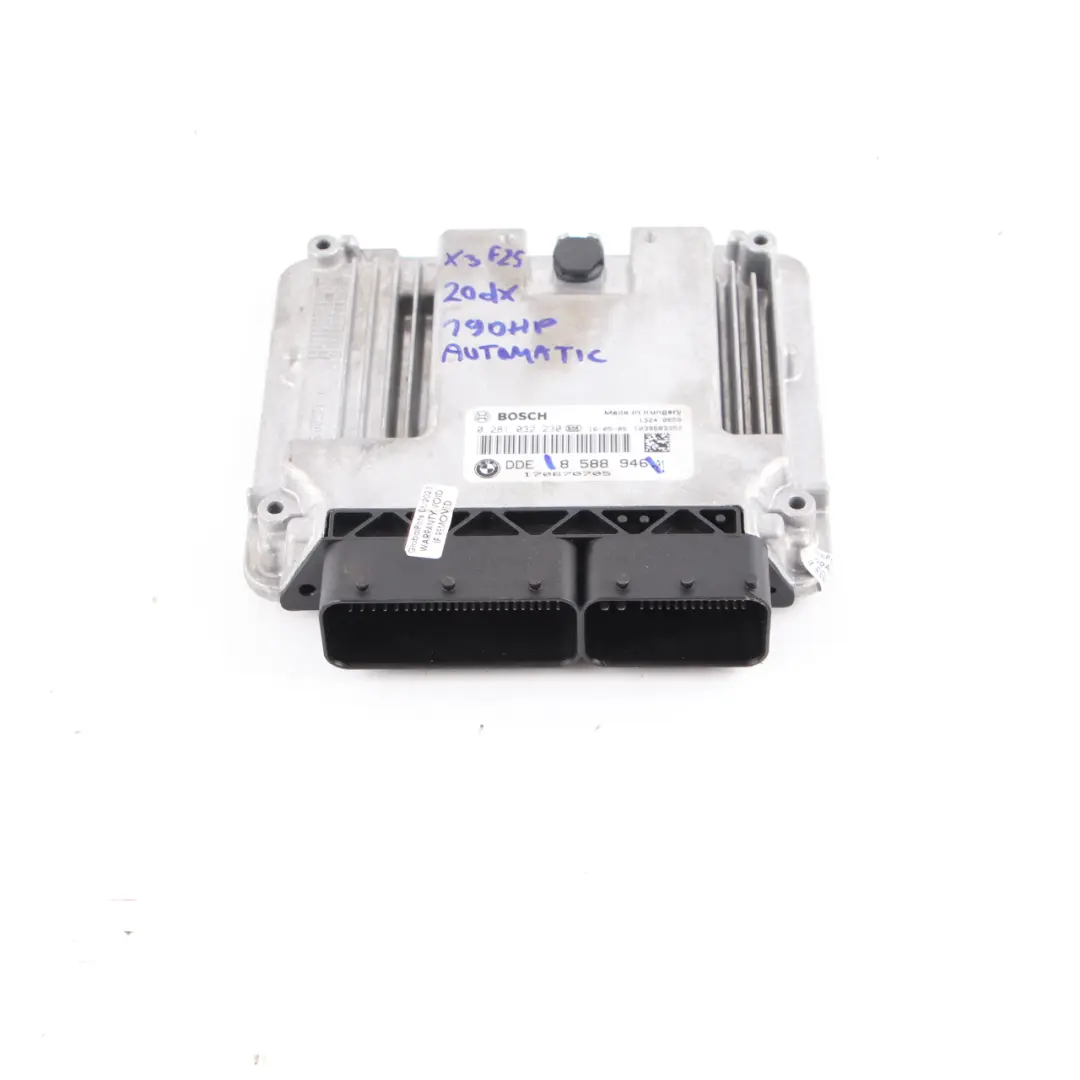 BMW X3 F25 20dX 190HP B47 Engine Control Unit Module ECU DDE 8588946 Automatic - SKU 8588946-1 - Part number 8598806