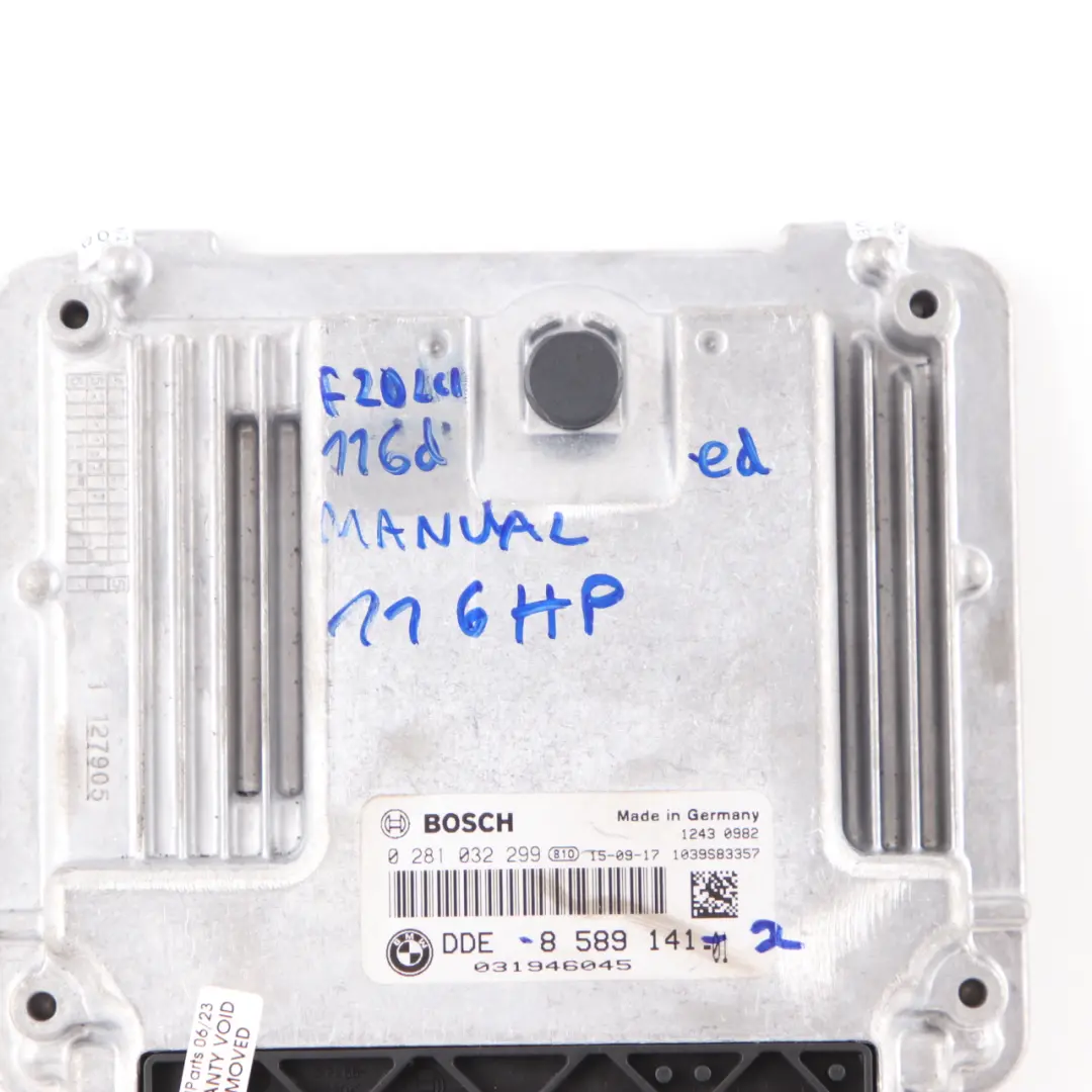 BMW F20 F21 LCI 116d ed B37 116HP Engine ECU Control Unit DDE Manual - SKU 8589141-2 - Part number 8589141