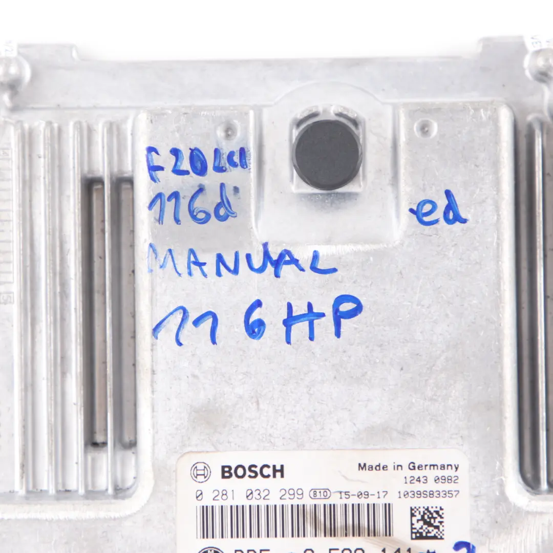 BMW F20 F21 LCI 116d ed B37 116HP Engine ECU Control Unit DDE Manual - SKU 8589141-2 - Part number 8589141