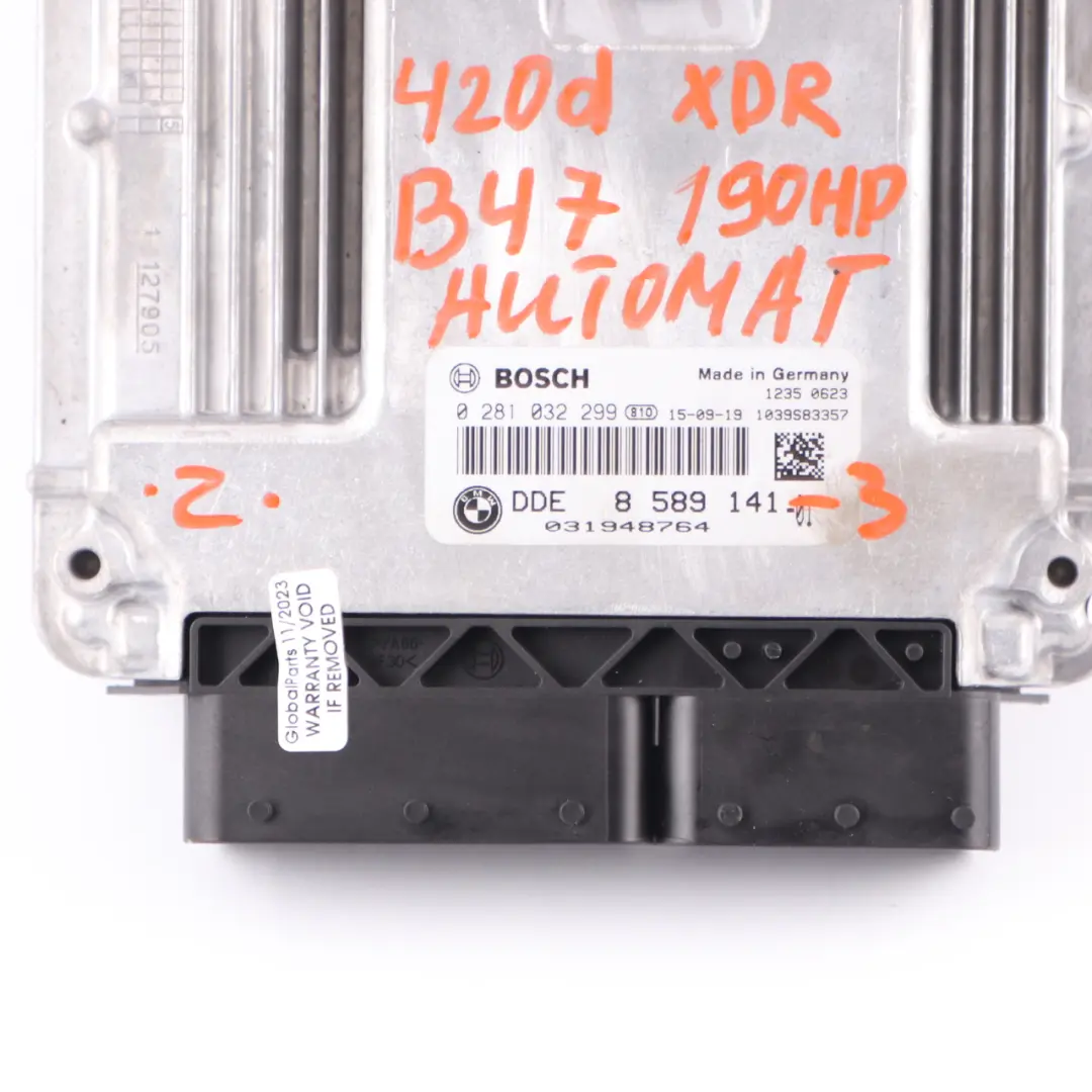 BMW F20 LCI F36 120d 420d B47 190HP Engine ECU Control Unit Automatic - SKU 8589141-3 - Part number 8589141