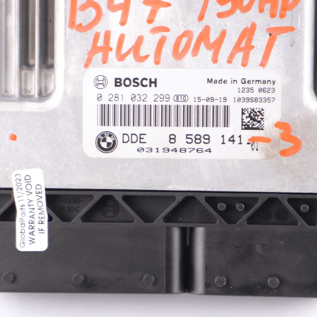 B47 190HP Engine ECU Control Unit Automatic to BMW F20 LCI F36 120d 420d with Part number 8589141 BMW F20 LCI F36 120d 420d B47 190HP Engine ECU Control Unit Automatic - SKU 8589141-3 - Part number 8589141