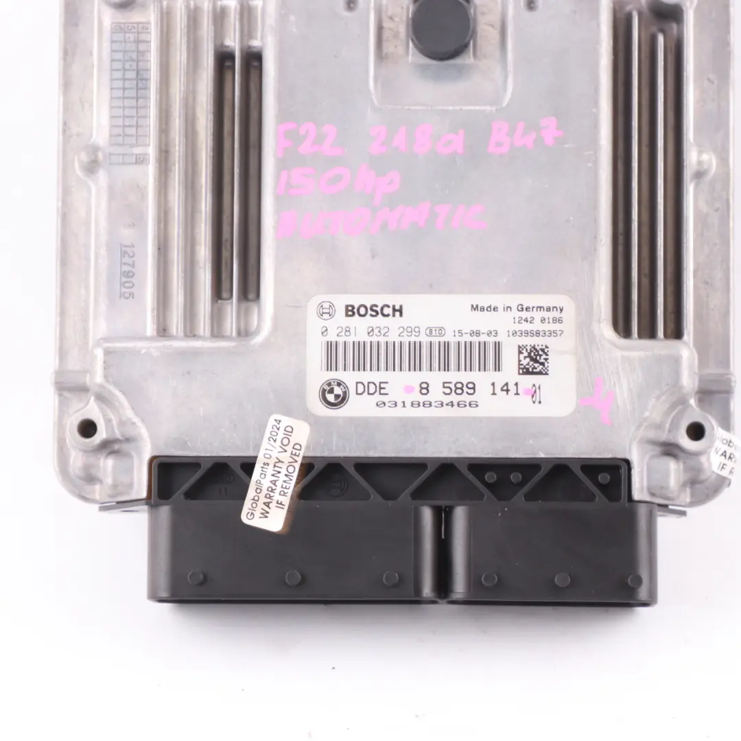 B47 118d 318d 518d 150HP Engine ECU DDE Automatic to BMW F10 F20 F30 LCI with Part number 8589141 BMW F10 F20 F30 LCI B47 118d 318d 518d 150HP Engine ECU DDE Automatic - SKU 8589141-4 - Part number 8589141