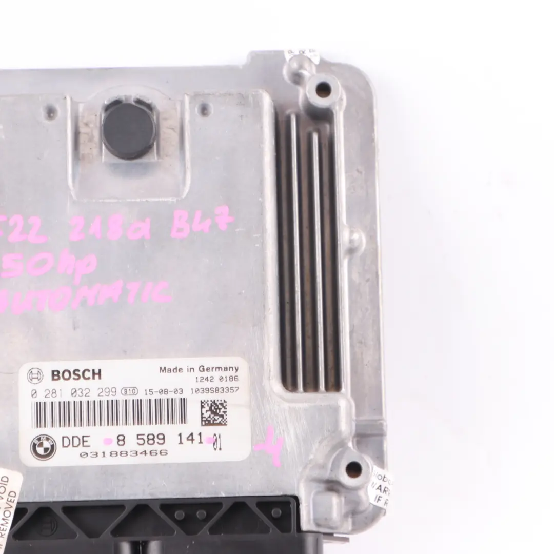 B47 118d 318d 518d 150HP Engine ECU DDE Automatic to BMW F10 F20 F30 LCI with Part number 8589141 BMW F10 F20 F30 LCI B47 118d 318d 518d 150HP Engine ECU DDE Automatic - SKU 8589141-4 - Part number 8589141