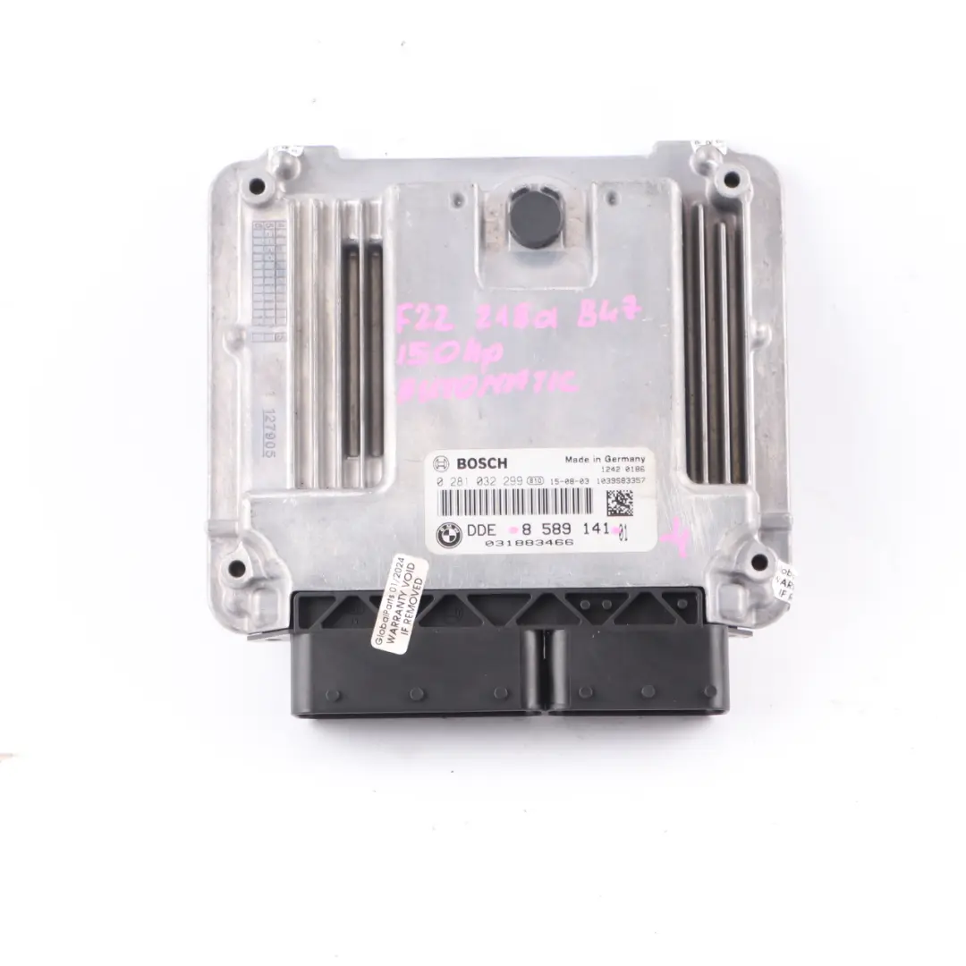BMW F20 F21 LCI 116d B37 116HP Unidad Control Motor ECU DDE Automático - SKU 8589141 - Número de pieza 8589141
