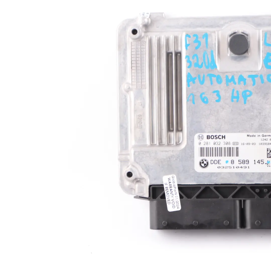 B37 163HP Engine Control Unit ECU DDE Automatic to BMW F30 F31 LCI 320d ed with Part number 8589145 BMW F30 F31 LCI 320d ed B37 163HP Engine Control Unit ECU DDE Automatic - SKU 8589145-2 - Part number 8589145