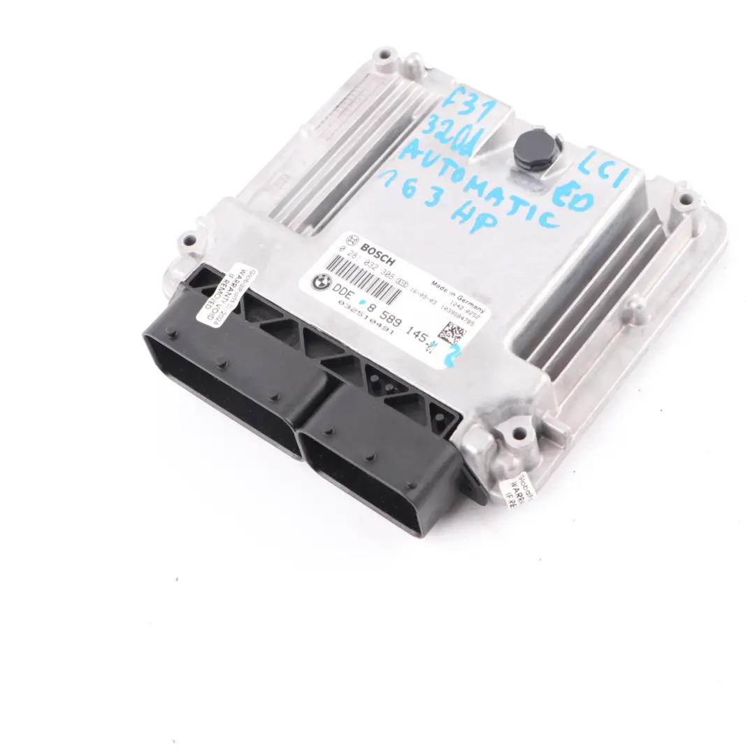 B37 163HP Engine Control Unit ECU DDE Automatic to BMW F30 F31 LCI 320d ed with Part number 8589145 BMW F30 F31 LCI 320d ed B37 163HP Engine Control Unit ECU DDE Automatic - SKU 8589145-2 - Part number 8589145