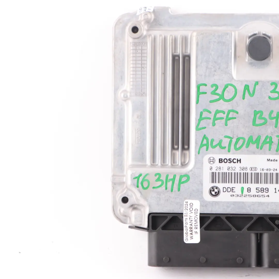 163HP B47 Engine Control Unit ECU DDE Automatic to BMW F30 F31 LCI 320d ed with Part number 8589145 BMW F30 F31 LCI 320d ed 163HP B47 Engine Control Unit ECU DDE Automatic - SKU 8589145-7 - Part number 8589145