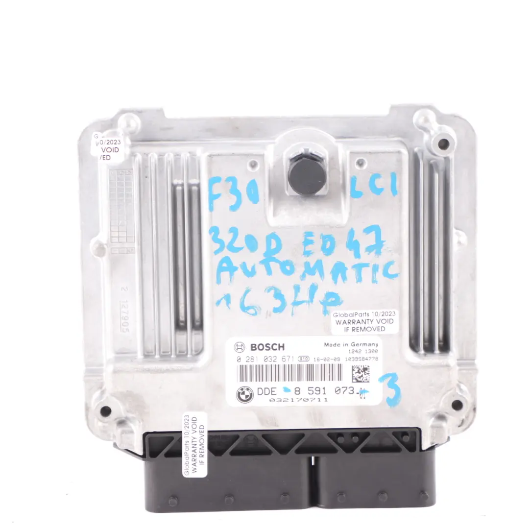 BMW F30 LCI 320d ed B47 163HP Engine ECU Kit DDE FEM + Key Manual - SKU 8591073-3 - Part number 8591073