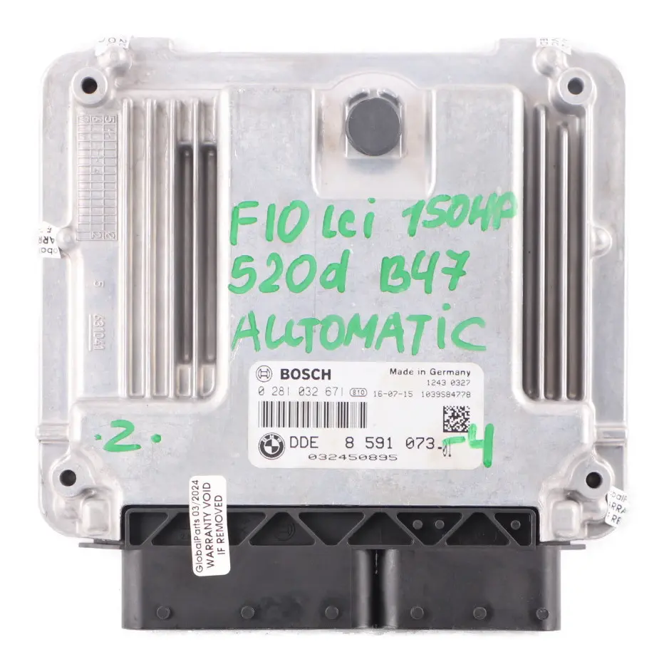 BMW F10 F11 LCI 520d B47 190HP Engine ECU Kit DDE CAS4 Key Automatic - SKU 8591073-4 - Part number 8591073
