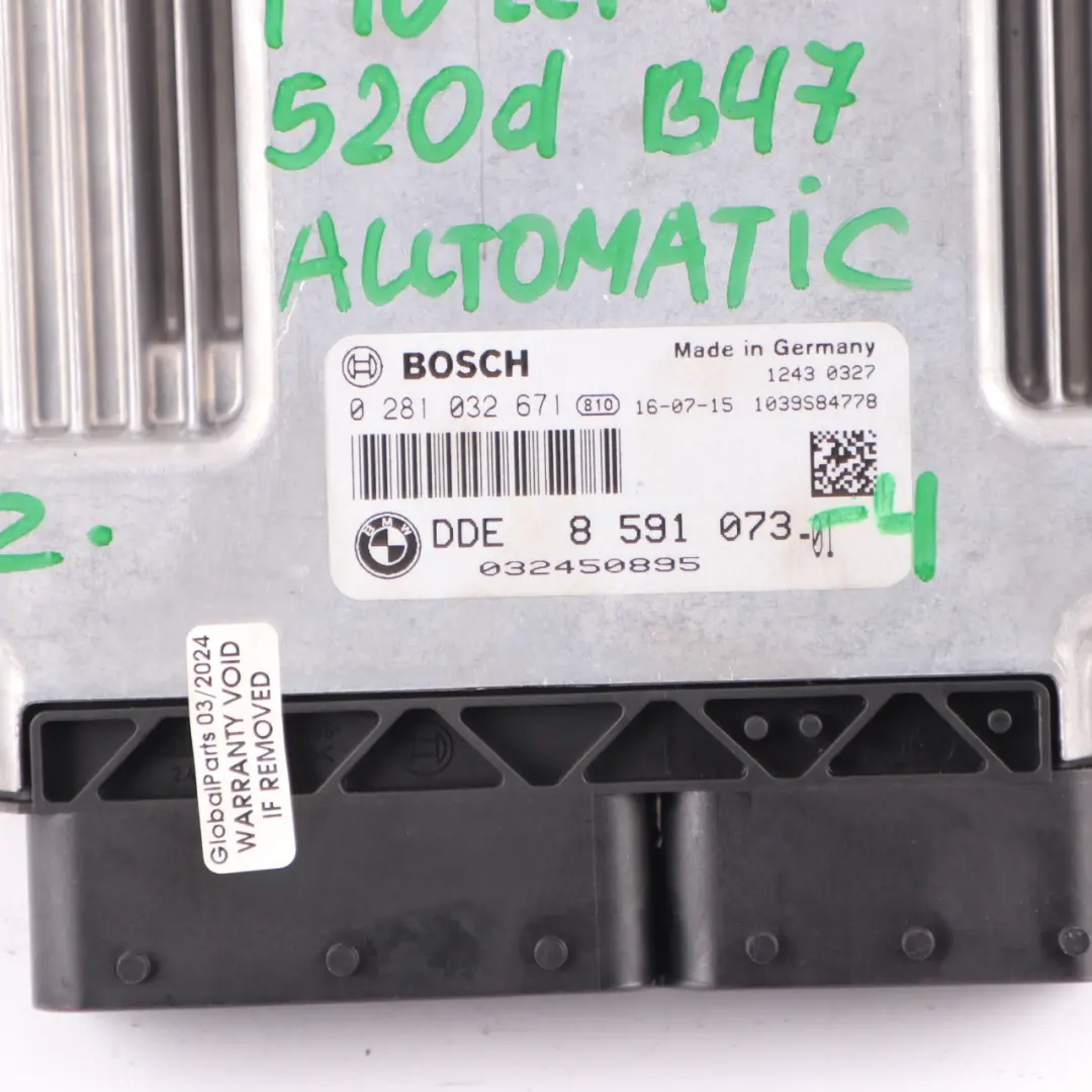 BMW F10 F11 LCI 520d B47 190HP Engine ECU Kit DDE CAS4 Key Automatic - SKU 8591073-4 - Part number 8591073