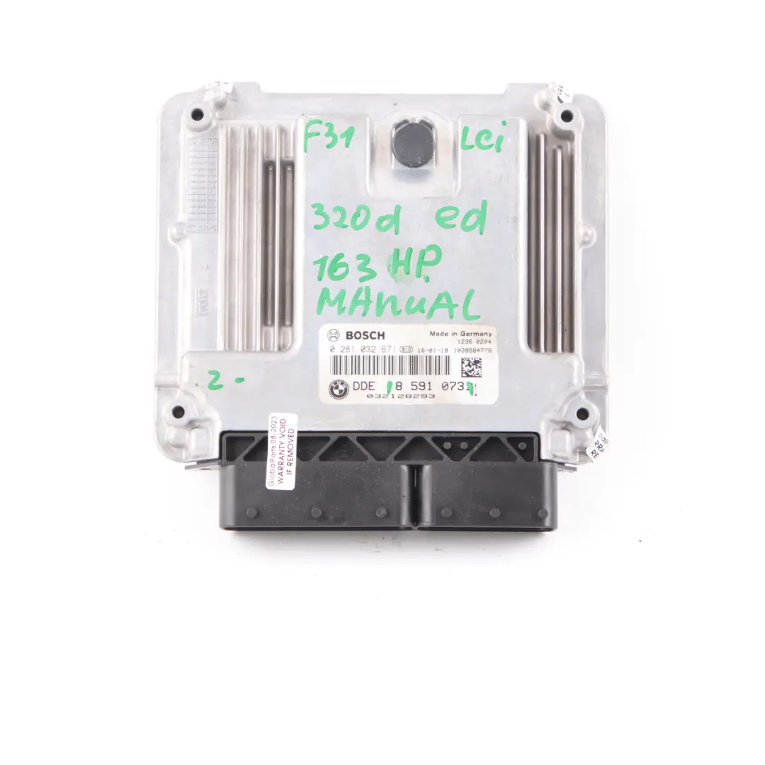 B47 163HP Motore Unità ECU DDE Manuale per BMW F20 F30 LCI 120d 320d ed con numero di parte 8591073 BMW F20 F30 LCI 120d 320d ed B47 163HP Motore Unità ECU DDE Manuale - SKU 8591073 - Numero di parte 8591073