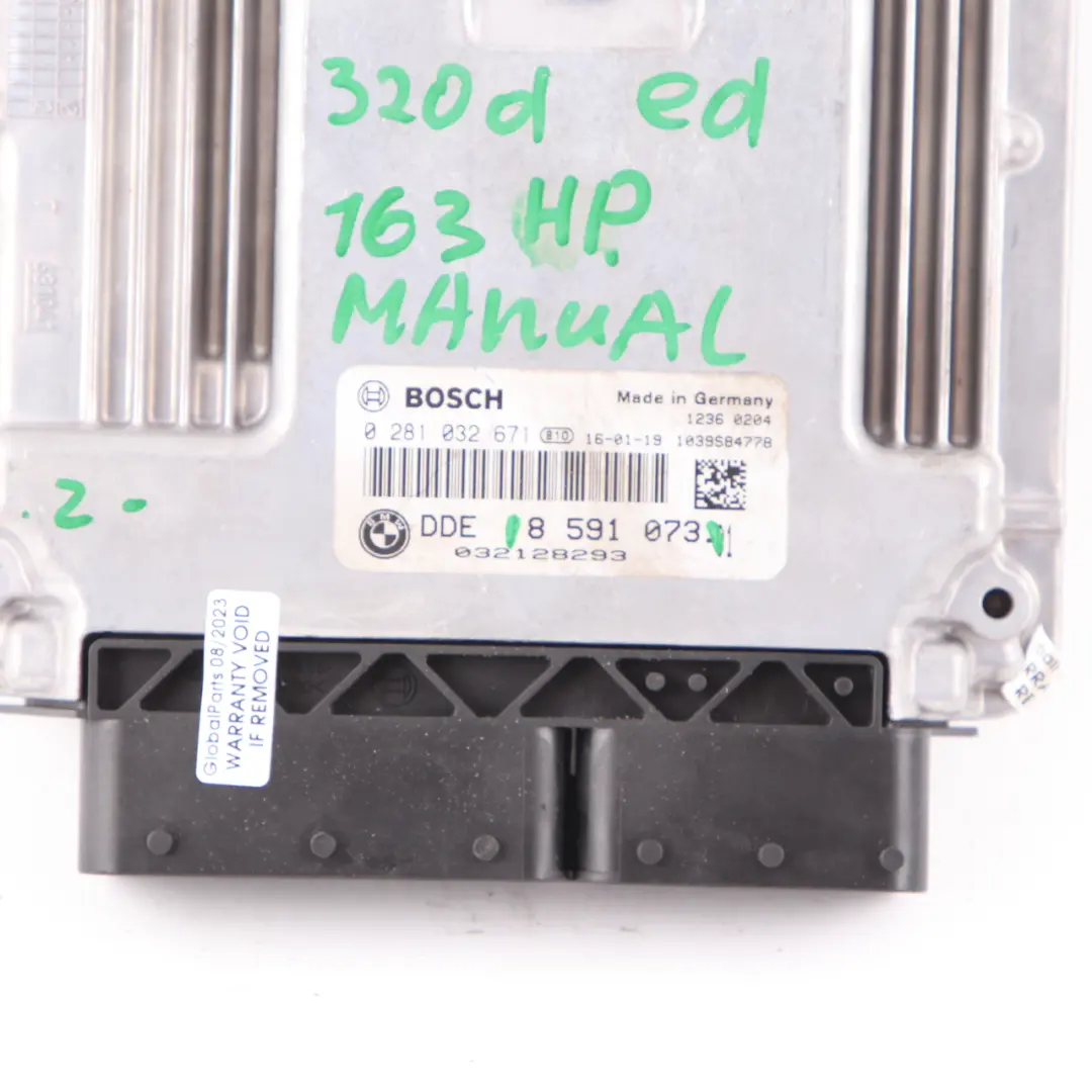 B47 163HP Motor ECU Unidad DDE Manual para BMW F20 F30 LCI 120d 320d ed con número de pieza 8591073 BMW F20 F30 LCI 120d 320d ed B47 163HP Motor ECU Unidad DDE Manual - SKU 8591073 - Número de pieza 8591073