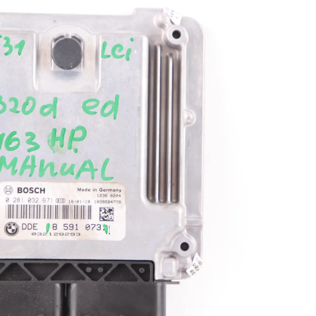 B47 163HP Unité ECU Moteur DDE Manuel pour BMW F20 F30 LCI 120d 320d ed à propos du numéro de pièce 8591073 BMW F20 F30 LCI 120d 320d ed B47 163HP Unité ECU Moteur DDE Manuel - SKU 8591073 - Numéro de pièce 8591073