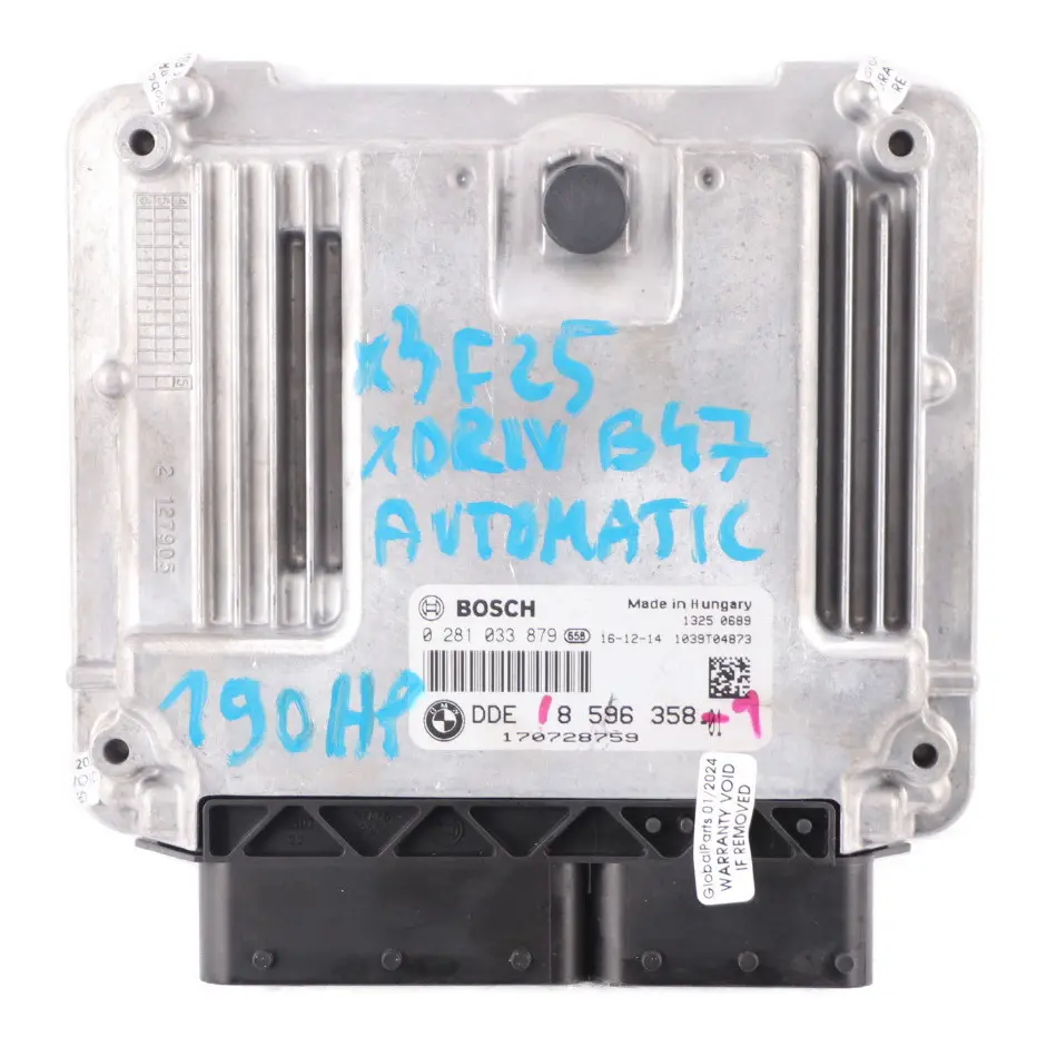 20dX B47 190HP Engine Unit ECU Kit DDE CAS4 Key to BMW X3 F25 with Part number 8596358 BMW X3 F25 20dX B47 190HP Engine Unit ECU Kit DDE CAS4 Key - SKU 8596358-1 - Part number 8596358
