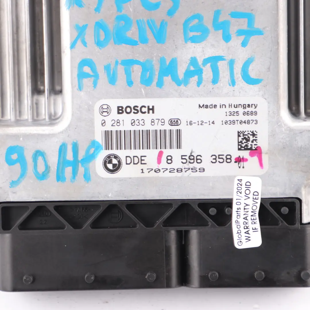 BMW X3 F25 20dX B47 190HP Engine Unit ECU Kit DDE CAS4 Key - SKU 8596358-1 - Part number 8596358