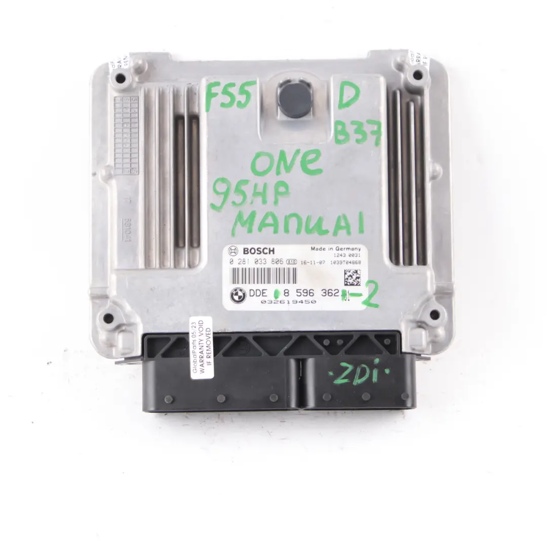 Mini F55 F56 One D B37 95HP Diesel Engine ECU Kit DDE 8596362 BDC Key Manual - SKU 8596362-2 - Part number 8473185