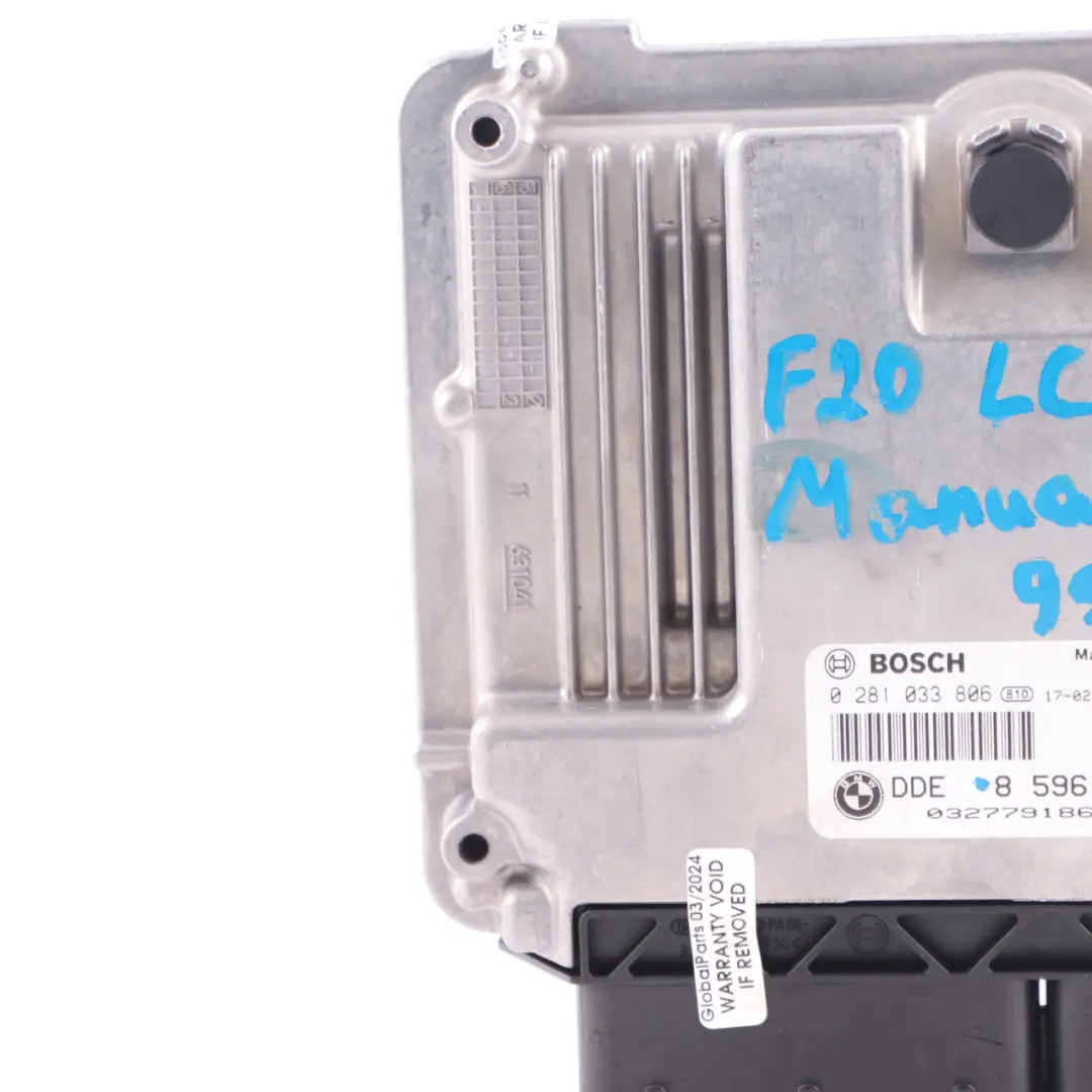 BMW F20 F21 LCI 114d 95HP N47 Diesel Engine ECU Control Unit DDE Manual - SKU 8596362-3 - Part number 8596362