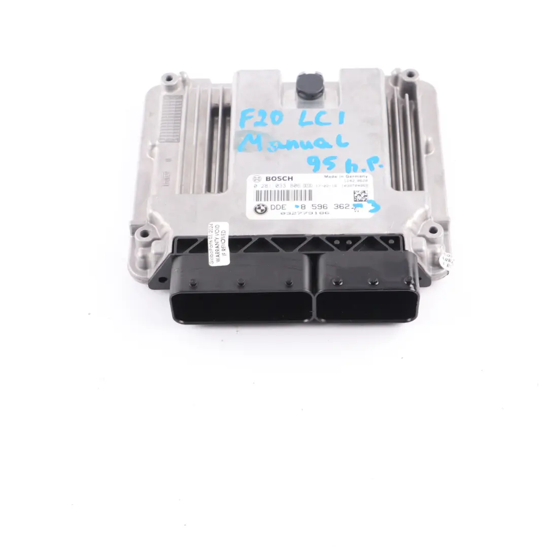 BMW F20 F21 LCI 114d 95HP N47 Diesel Engine ECU Control Unit DDE Manual - SKU 8596362-3 - Part number 8596362