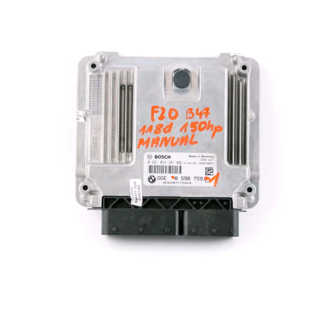 B47 ECU Engine Control Unit DDE Manual to BMW F20 F30 LCI 118d 318d Diesel with Part number 8598759 BMW F20 F30 LCI 118d 318d Diesel B47 ECU Engine Control Unit DDE Manual - SKU 8598759-1 - Part number 8598759