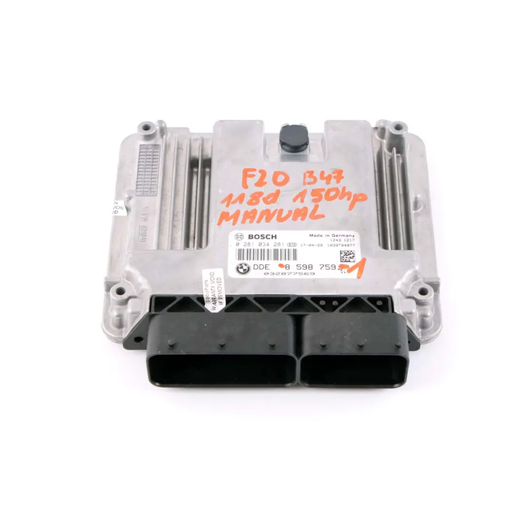 BMW F20 F30 LCI 118d 318d Diesel B47 ECU Engine Control Unit DDE Manual - SKU 8598759-1 - Part number 8598759