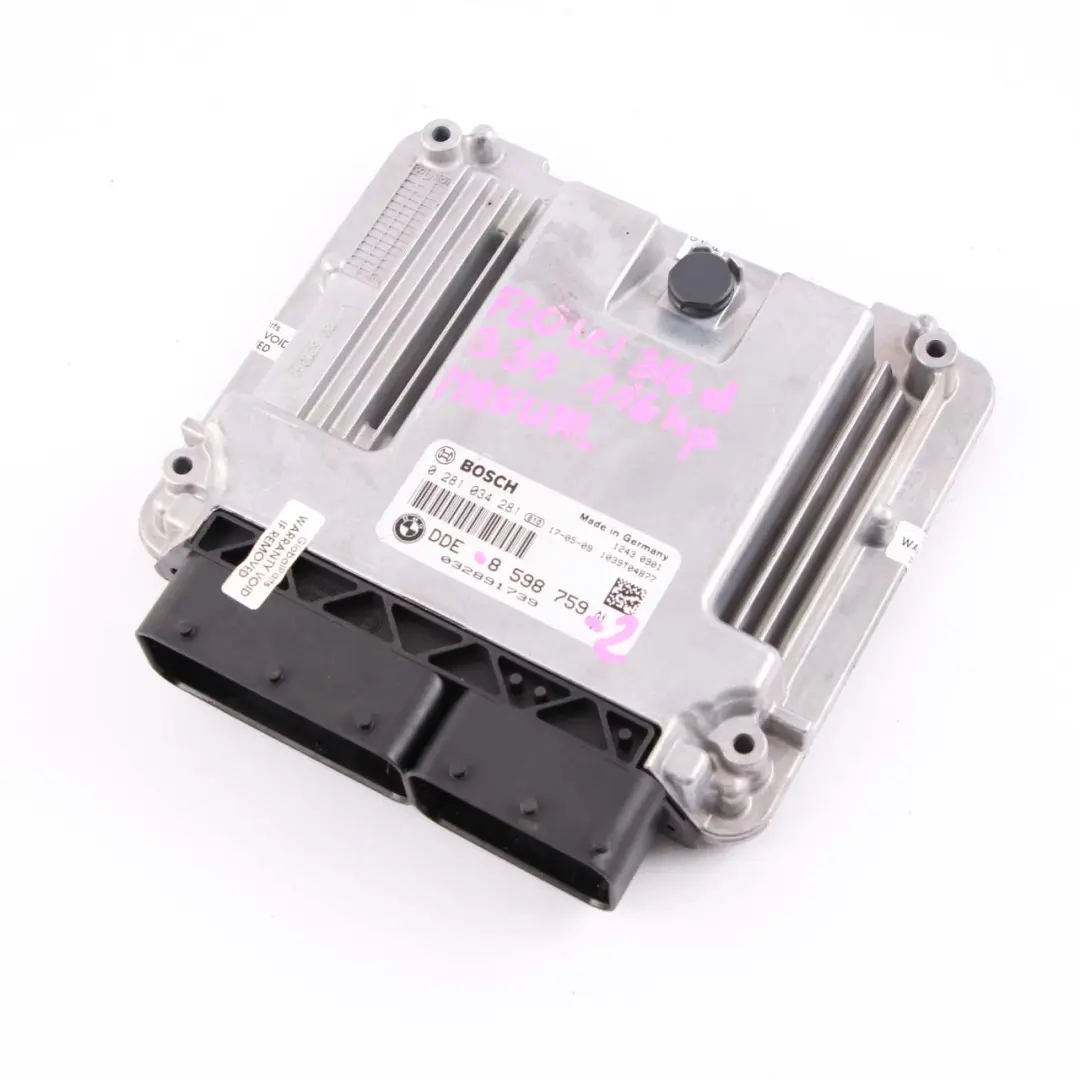 BMW F20 F30 LCI 116d 316d Diesel B37 ECU Engine Control Unit DDE Manual - SKU 8598759-2 - Part number 8598759