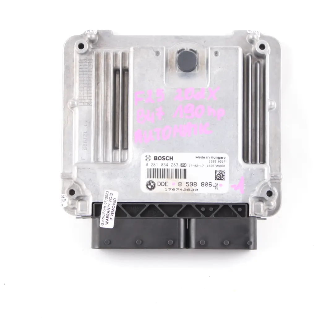 BMW X3 F25 20dX B47 190HP Sterownik Silnika ECU DDE Klucz CAS4 - SKU 8598806-1 - Numer Części 8598806