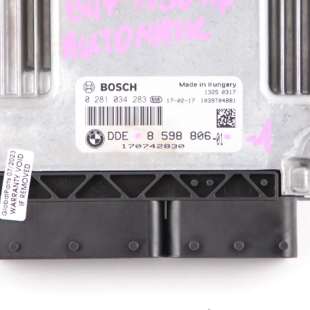 BMW X3 F25 20dX B47 190HP Sterownik Silnika ECU DDE Klucz CAS4 - SKU 8598806-1 - Numer Części 8598806