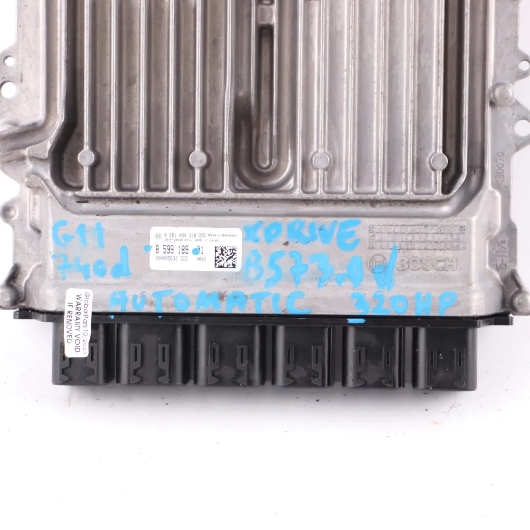 B57 xDrive 320HP Engine Control Module ECU DDE Automatic to BMW G11 740d with Part number 8599189 BMW G11 740d B57 xDrive 320HP Engine Control Module ECU DDE Automatic - SKU 8599189 - Part number 8599189