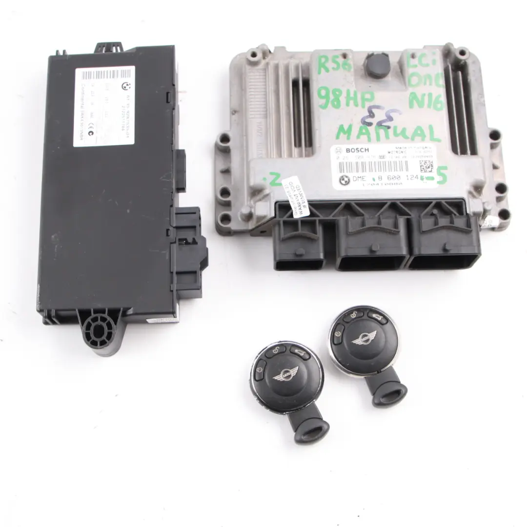 Mini One R56 LCI R60 N16 98HP Engine Control ECU DME CAS3 Keys Manual - SKU 8600124-5 - Part number 8600124