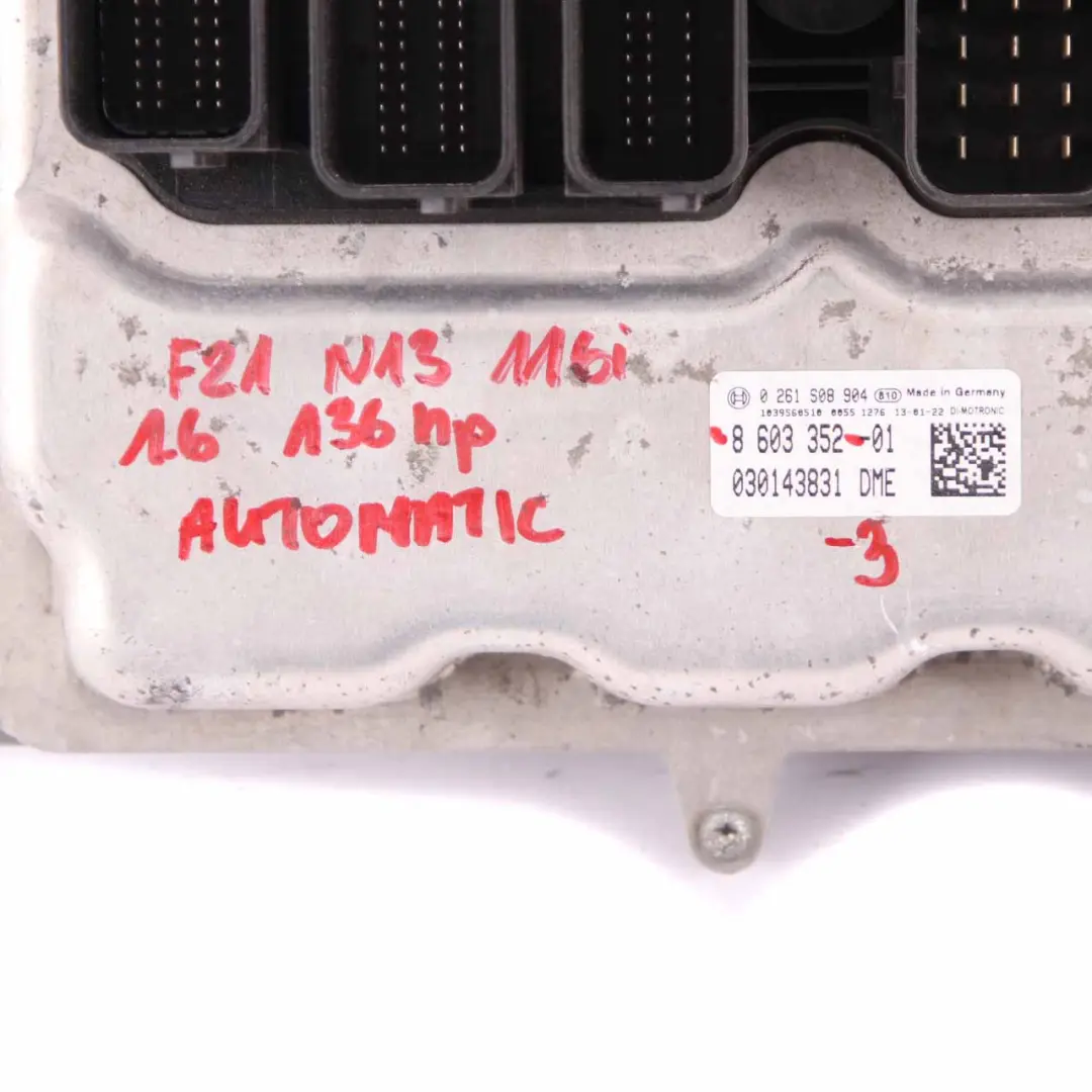 BMW F20 F30 116i 316i N13 Engine ECU KIT DME + FEM + Key Automatic - SKU 8603352-3 - Part number 8603352