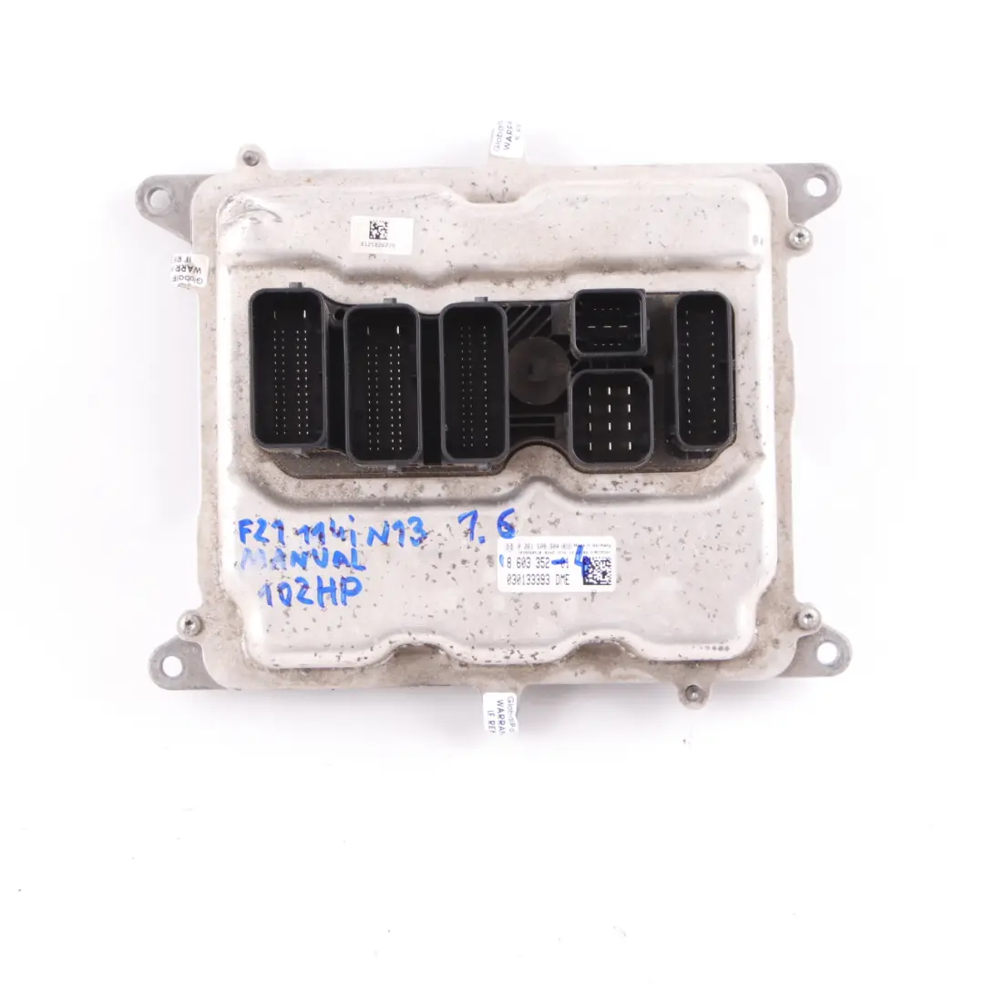 BMW F20 114i N13 1.6 102HP Engine Control Unit ECU DME Manual - SKU 8603352-4 - Part number 8603352