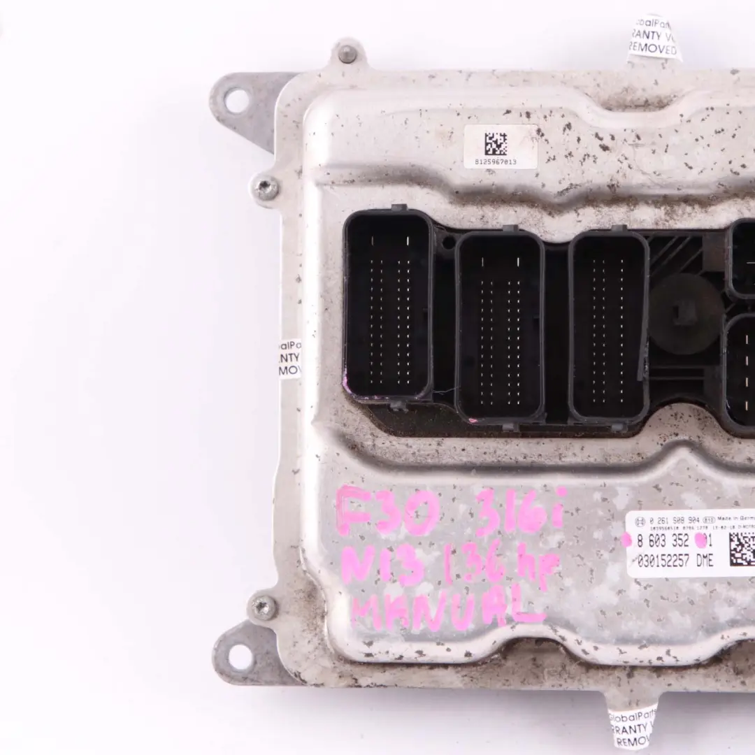 BMW F20 F30 116I 316I N13 136HP Unità Controllo Motore ECU DME Manuale - SKU 8603352 - Numero di parte 8603352