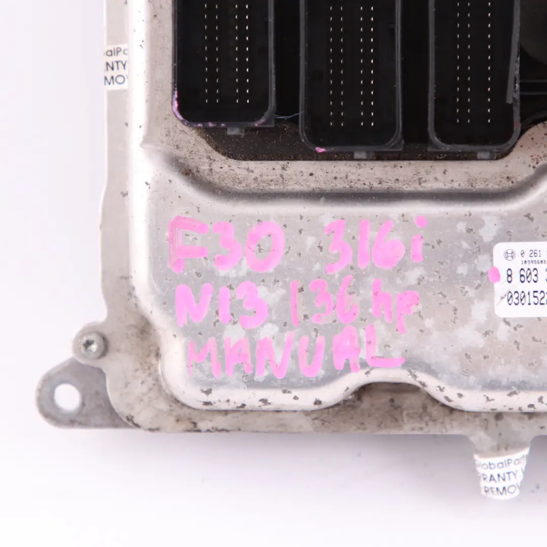 BMW F20 F30 116I 316I N13 136HP Unidad De Control Del Motor ECU DME - SKU 8603352 - Número de pieza 8603352