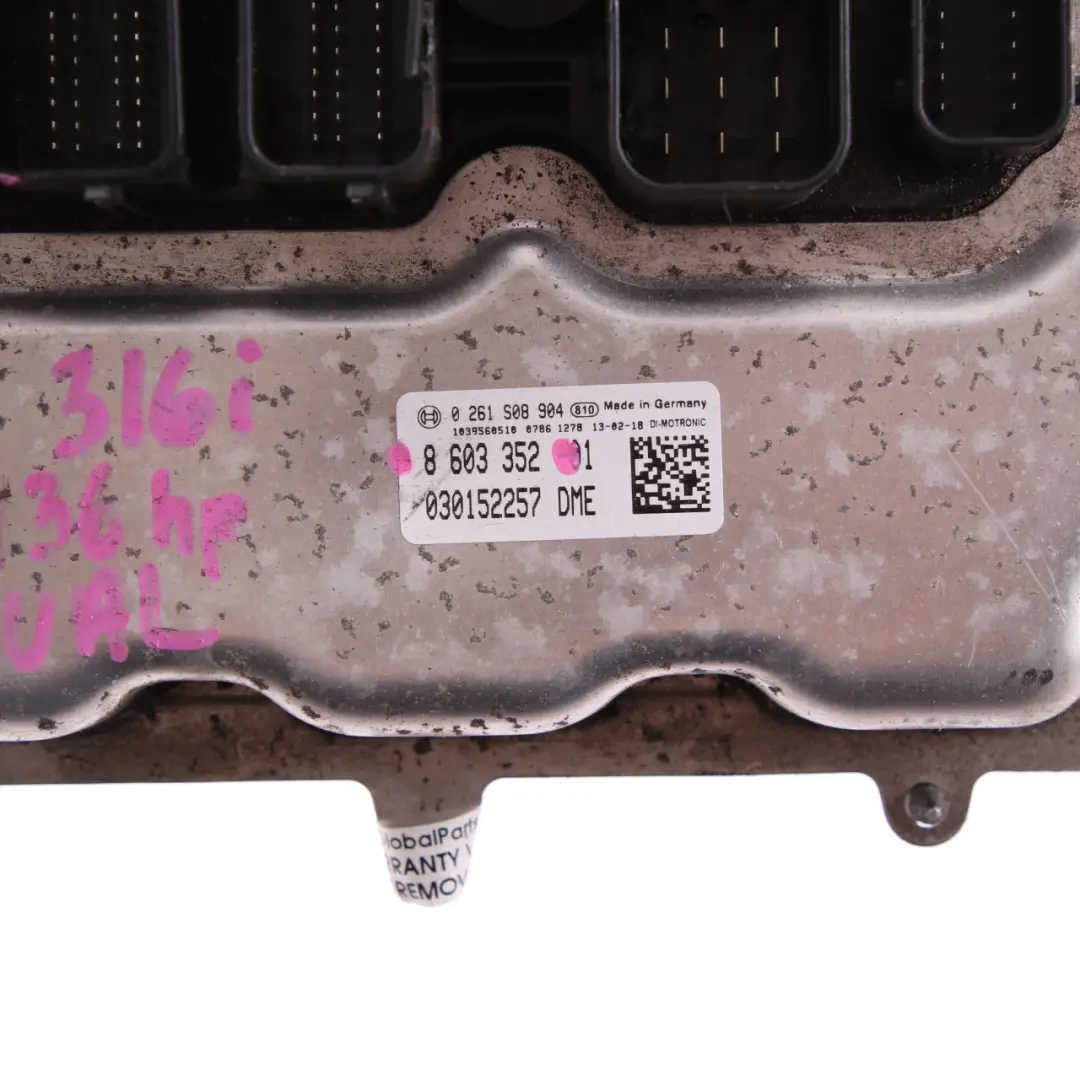 BMW F20 F30 116I 316I N13 136HP Unité De Contrôle Moteur ECU DME - SKU 8603352 - Numéro de pièce 8603352