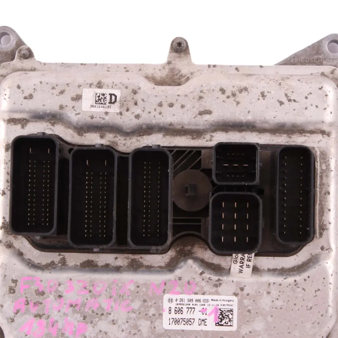BMW F30 320iX N20 ECU Kit Engine Control Unit DME Key FEM Automatic - SKU 8606777-1 - Part number 8606777
