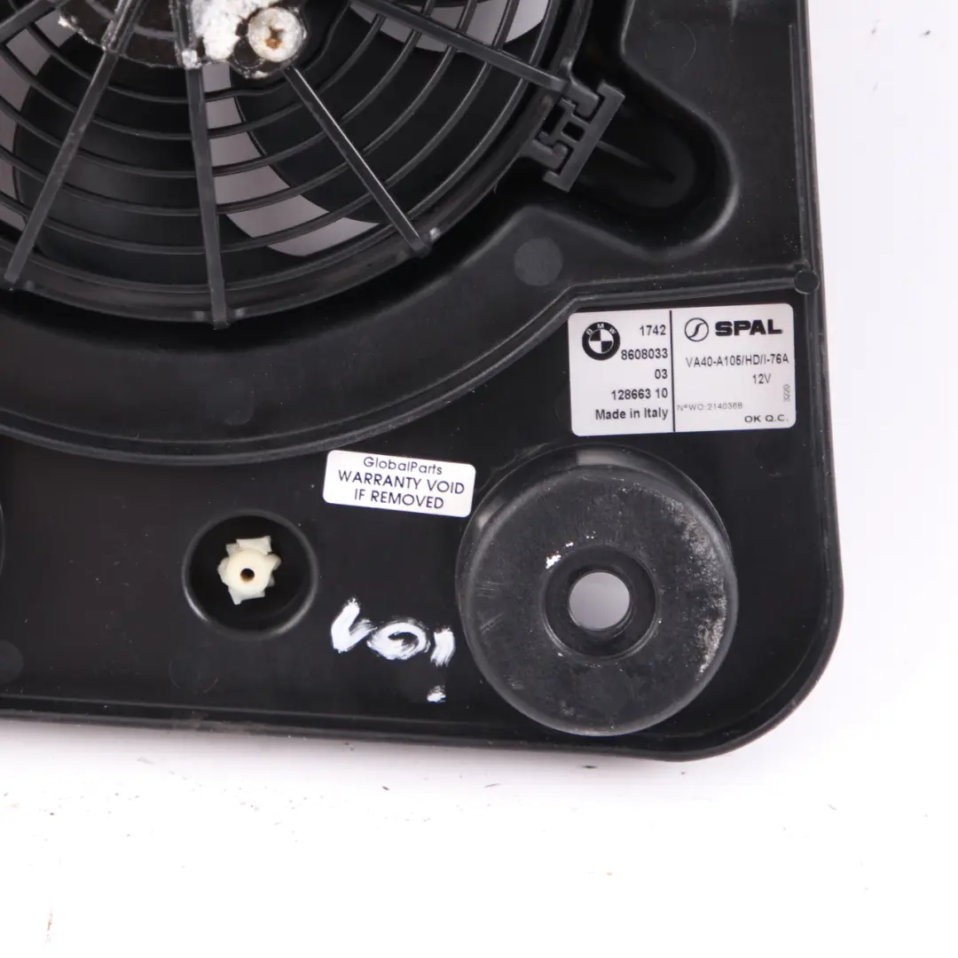 Bumper Diffuser Electric Fan Motor Unit to BMW i3 I01 Rex Hybrid Rear with Part number 8608033 BMW i3 I01 Rex Hybrid Rear Bumper Diffuser Electric Fan Motor Unit - SKU 8608033 - Part number 8608033