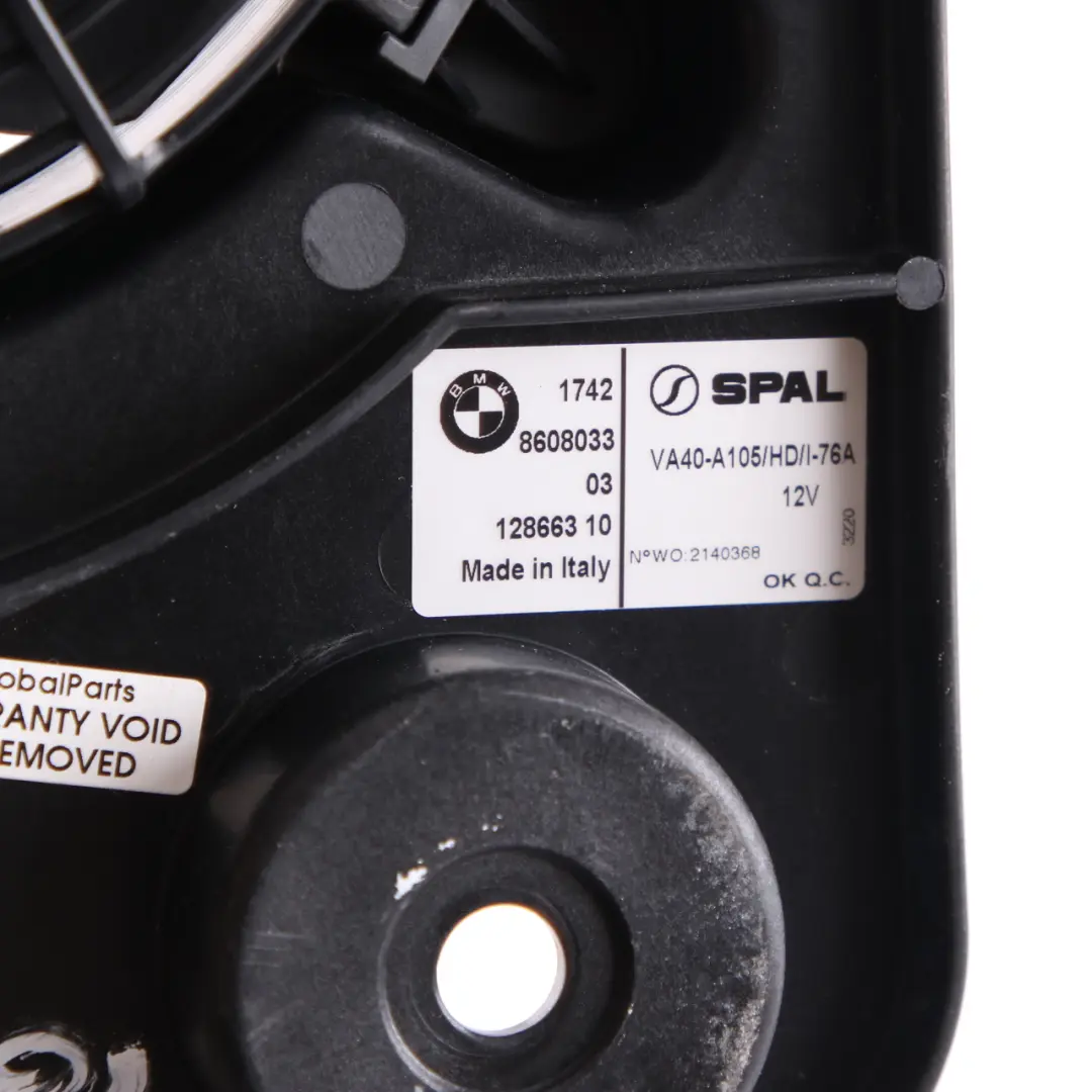 Bumper Diffuser Electric Fan Motor Unit to BMW i3 I01 Rex Hybrid Rear with Part number 8608033 BMW i3 I01 Rex Hybrid Rear Bumper Diffuser Electric Fan Motor Unit - SKU 8608033 - Part number 8608033