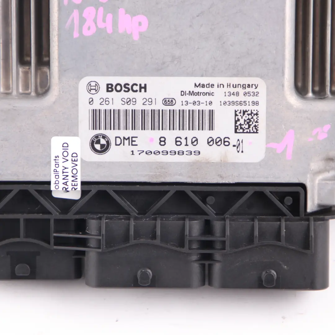 Mini Cooper R56 LCI N18 1.6 184HP Motore ECU Kit DME CAS3 Chiave Manuale - SKU 8610006-1 - Numero di parte 8610006