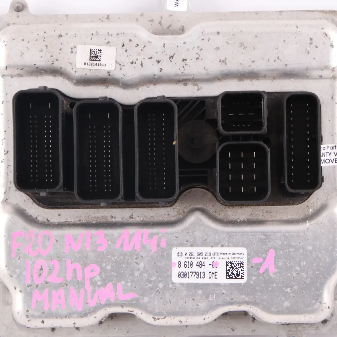 BMW F20 F21 114i N13 102HP Engine Control Unit ECU KIT DME 8610484 FEM Key Lock - SKU 8610484-1 - Part number 8603352