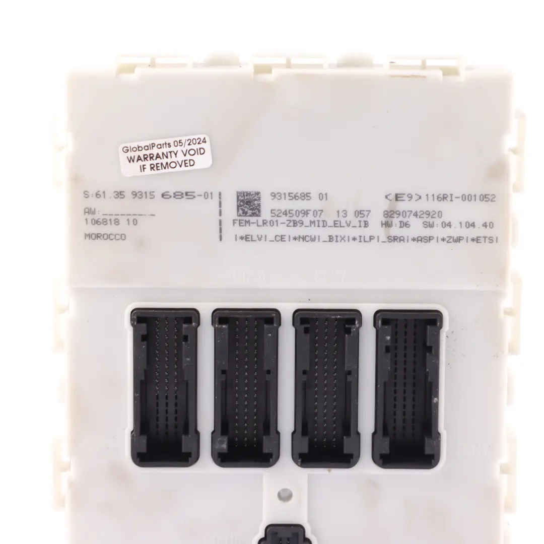 BMW F20 F21 116i F30 316i N13 136HP Engine Control Unit ECU DME Key FEM - SKU 8610484-5 - Part number 8610484