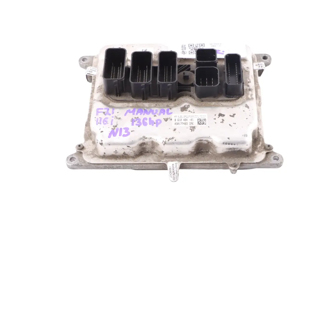 136HP Engine Control Unit ECU DME Manual to BMW F20 F21 116i N13 with Part number 8610484 BMW F20 F21 116i N13 136HP Engine Control Unit ECU DME Manual - SKU 8610484-6 - Part number 8610484