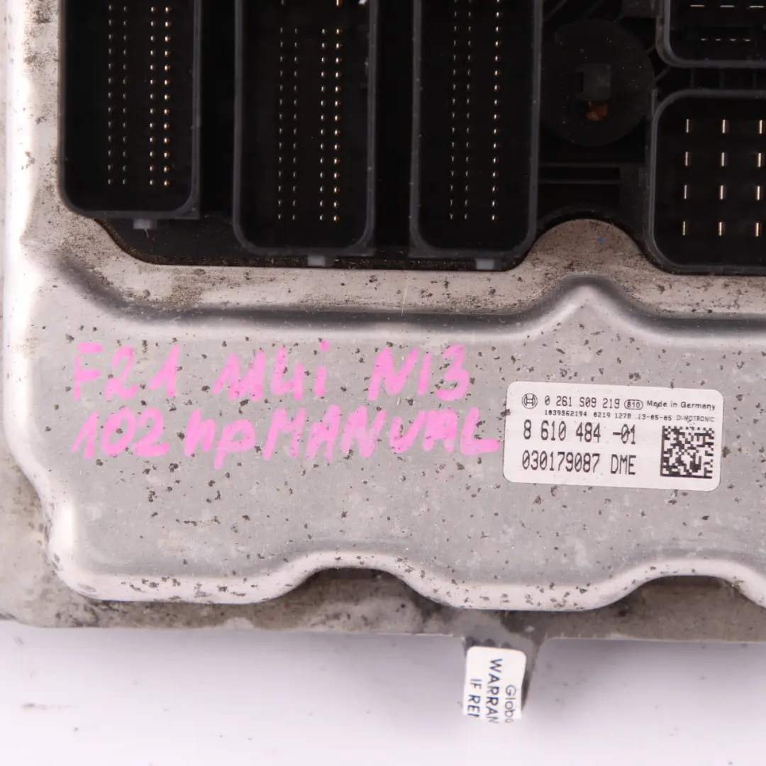 BMW F20 F21 114i N13 102HP Engine Control Unit ECU Module DME Manual - SKU 8610484 - Part number 8610484