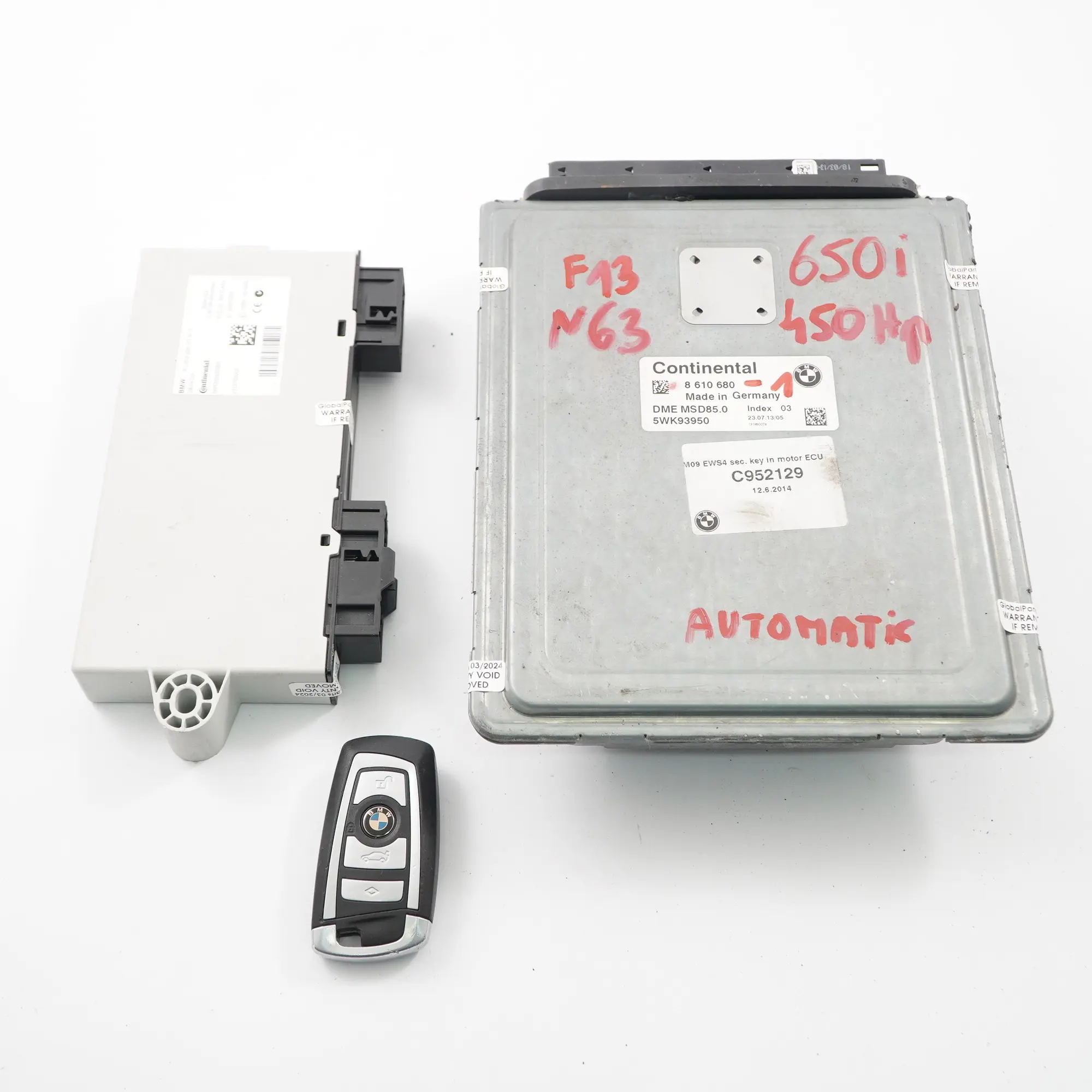 BMW F10 F11 550i F13 650i N63 408HP ECU Kit DDE 8610680 Clave CAS4 Automático