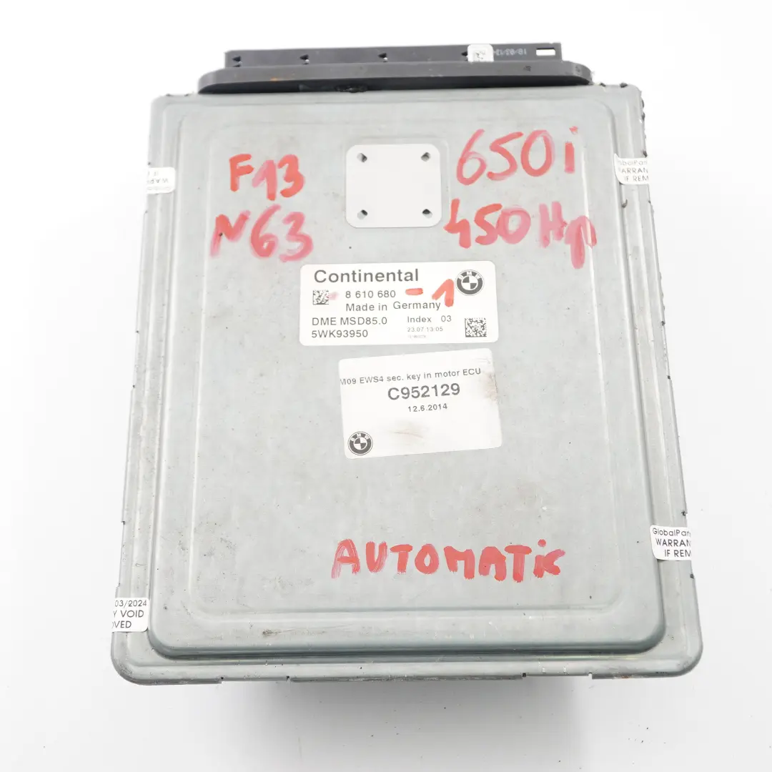 BMW F10 F11 550i F12 F13 650i N63 408HP ECU Kit DDE Key CAS4 Automatic - SKU 8610680-1 - Part number 8610680