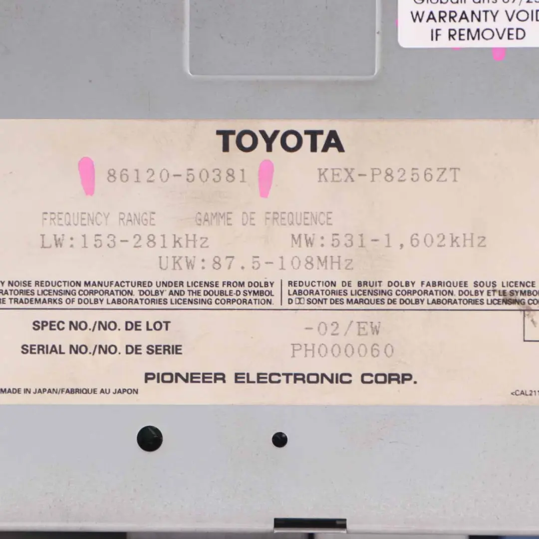 LS400 Car Radio Player Audio Unit Premium Sound System to Lexus with Part number 86120-50381 Lexus LS400 Car Radio Player Audio Unit Premium Sound System - SKU 86120-50381 - Part number 86120-50381